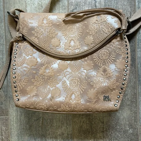 The Sak Tan Embossed Crossbody Bag - Picture 1 of 6